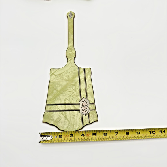 Vintage Art Deco Hand Mirror Brush Set Beveled Celluloid Green Pearlized Lucite - Picture 12 of 12